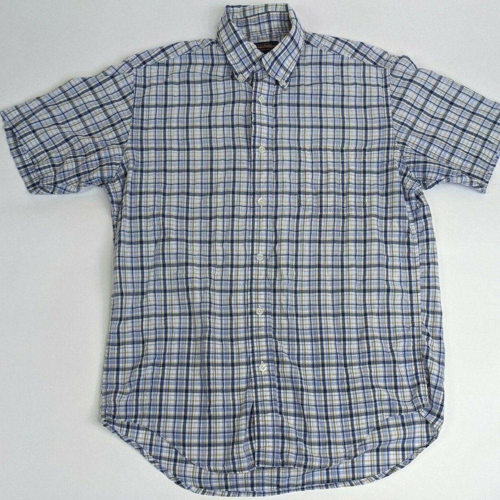 Brooks Brothers Short Sleeve Blue Plaid
